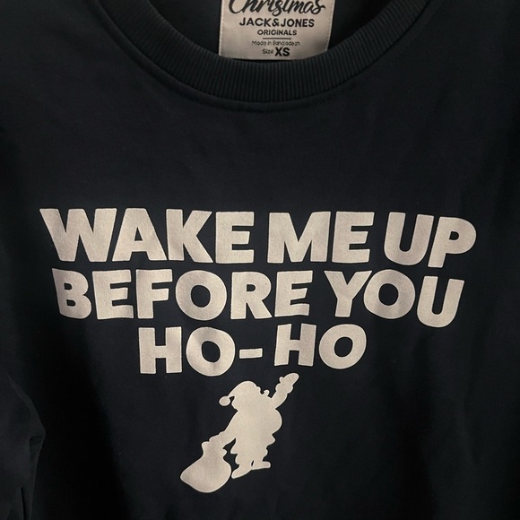 Jack & Jones Wake Me Up Before You‎ Ho-Ho Christmas Sweatshirt - Picture 4 of 6